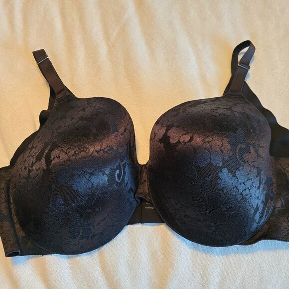 Soma Vanishing Back 44DD Full Coverage Black Lace Detail Bra GUC 081710 - Picture 1 of 13